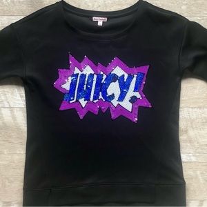 Juicy Couture Long Sleeve Comic Book Bling Pullover Top Size S Like New